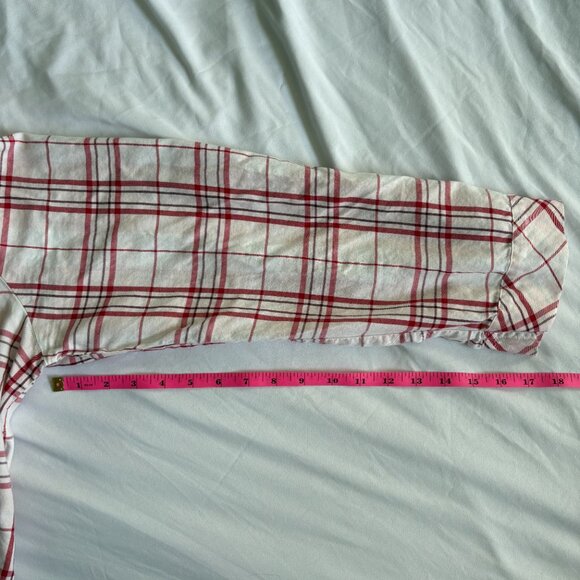 Victoria's Secret Women's Flannel Long Pajama Set Pink, Off White Plaid Size XL - Picture 6 of 7
